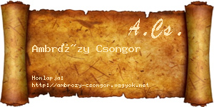 Ambrózy Csongor névjegykártya
